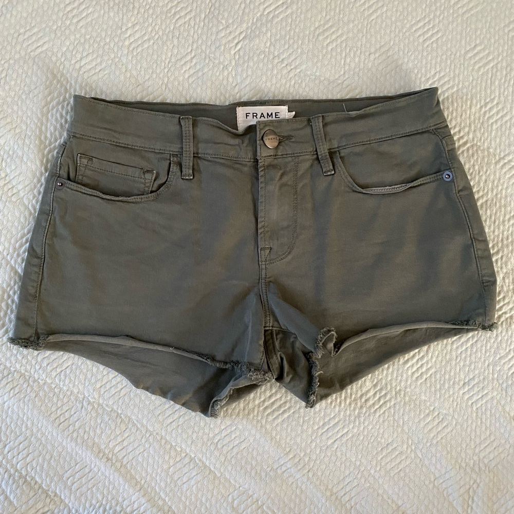 Frame Denim Women's Olive Green Shorts